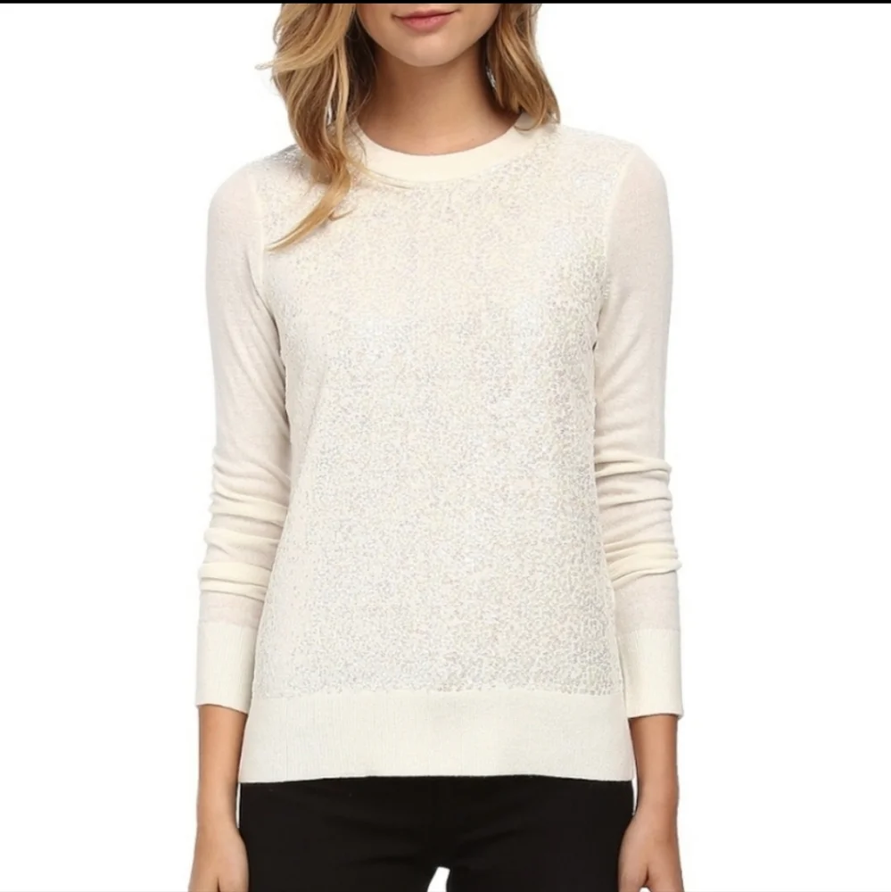 kate spade Cream Crewneck Sweater with Black Back Bow